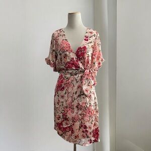 Saints + Secrets Floral Wrap Mini Dress